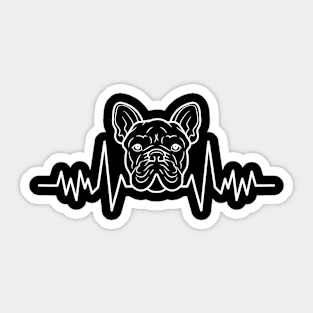 French Bulldog Heartbeat - French Bulldog Lovers Gift Sticker
